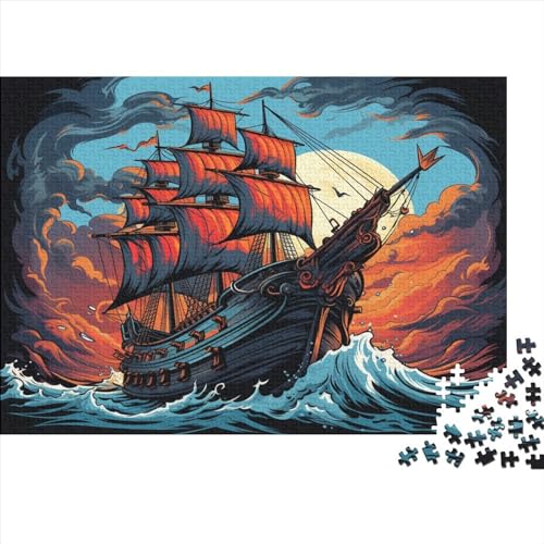 Segelschiff 1000-teiliges Lernspiel Puzzle Fantasie Herausforderungsspielzeug Für Kinder Und Erwachsene Wohnkultur Kunsthandwerk Holzpuzzles 1000pcs (75x50cm) von UAPZISKCL