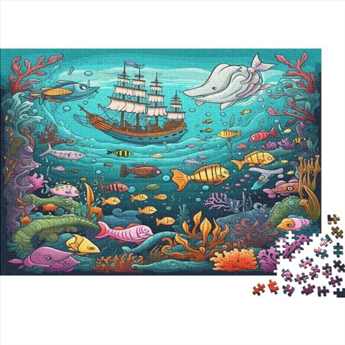 Unterwasserwelt Puzzle Challenge Mit 1000-Teilen Ship Holzpuzzles Puzzle Spielzeug Fr Kinder Und Erwachsene Wohnkultur Kunsthandwerk 1000pcs (75x50cm) von UAPZISKCL