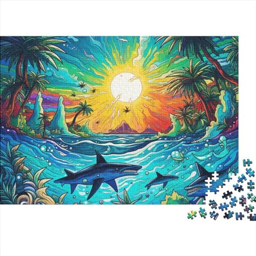 Unterwasserwelt Puzzle Erwachsene 1000 Teile Sunset Cartoon Puzzle pädagogisch und lustig natürlich in jedem Detail - Spaß für alle 1000 Stück (75 x 50 cm) von UAPZISKCL