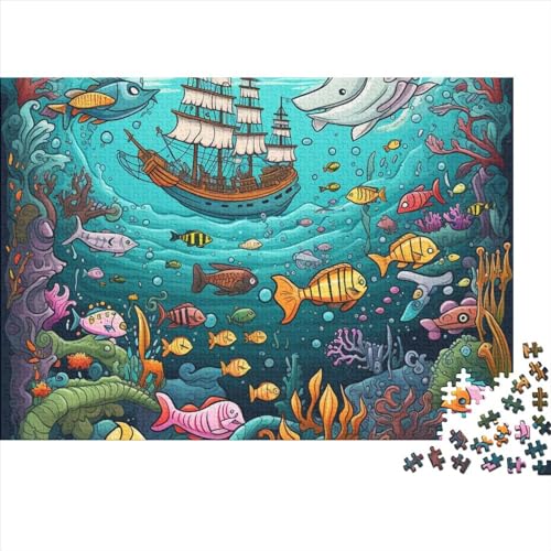Unterwasserwelt Schwieriges Und Herausforderndes 1000-teiliges Puzzle Ship Perfekt Für Kinder Und Erwachsene Kreatives Lernspielzeug 1000pcs (75x50cm) von UAPZISKCL