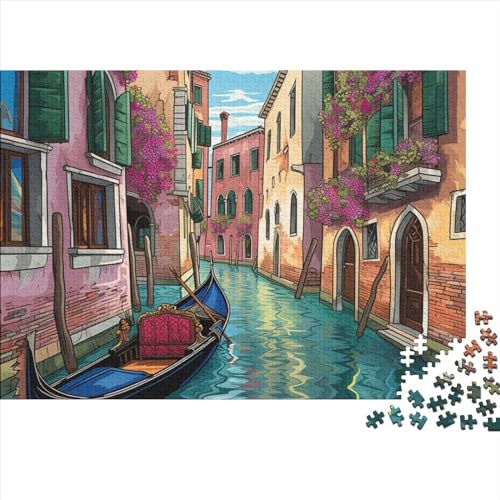 Venice Water City Partygeschenke Water Town Puzzle mit 1000 Teilen – Buntes Puzzle Eine lustige Geschenkidee, Dekoration für Zuhause, 1000 Stück (75 x 50 cm) von UAPZISKCL