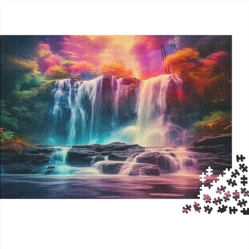 Wasserfall Kinderund Erwachsenenpuzzle Forest 1000-teilige Puzzles Für Erwachsene Lernspiel Herausforderung Spielzeug 1000pcs (75x50cm) von UAPZISKCL