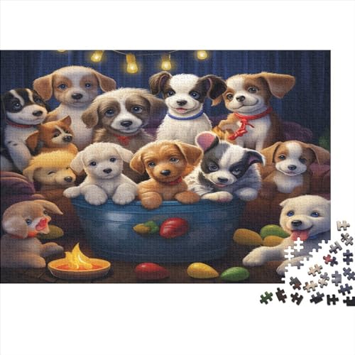 Welpen Puzzle Puzzles Für Erwachsene Und Kinder Cartoon 1000-Puzzleteile Herausforderungsspielzeug Wohnkultur Kunsthandwerk 1000pcs (75x50cm) von UAPZISKCL