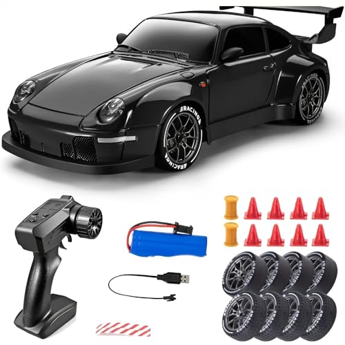 RC Drift Car, 1:24 Scale Remote Control Vehicle with LED Lights, Drifting Tires＆ 2 Batteries, Racing Sports Vehicle Toy for Adults Kids (A) von UATARU