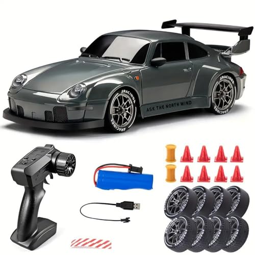 RC Drift Car, 1:24 Scale Remote Control Vehicle with LED Lights, Drifting Tires＆ 2 Batteries, Racing Sports Vehicle Toy for Adults Kids (B) von UATARU