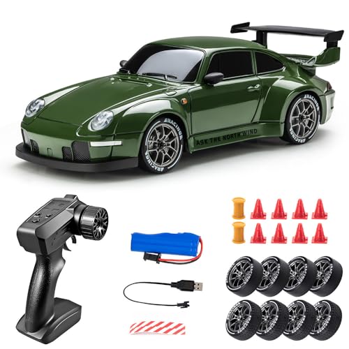 RC Drift Car, 1:24 Scale Remote Control Vehicle with LED Lights, Drifting Tires＆ 2 Batteries, Racing Sports Vehicle Toy for Adults Kids (D) von UATARU