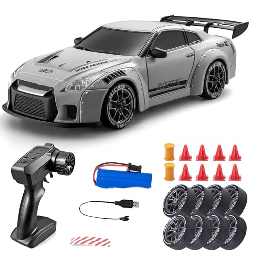 RC Drift Car, 1:24 Scale Remote Control Vehicle with LED Lights, Drifting Tires＆ 2 Batteries, Racing Sports Vehicle Toy for Adults Kids (E) von UATARU