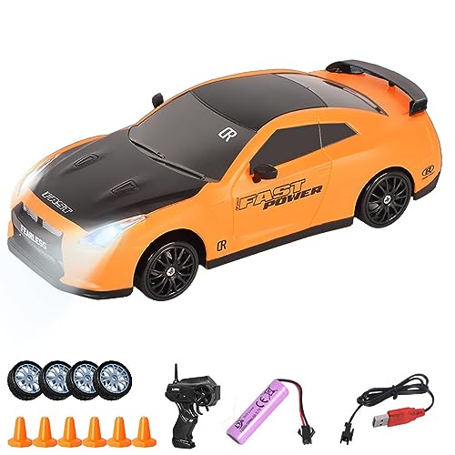 UATARU RC Drift Car, 2.4GHz 1:24 Scale 15KM/H High Speed Model Vehicle with Lights, Racing Sport Toy Car for Kids, USB Rechargeable (Batteries Required) (B) von UATARU