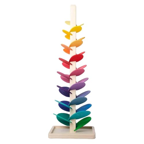 Wooden Rainbow Tree, Music Tree Wooden Marble Run, Toddler Montesoris Stacking Toy with Musical Notes von UATARU