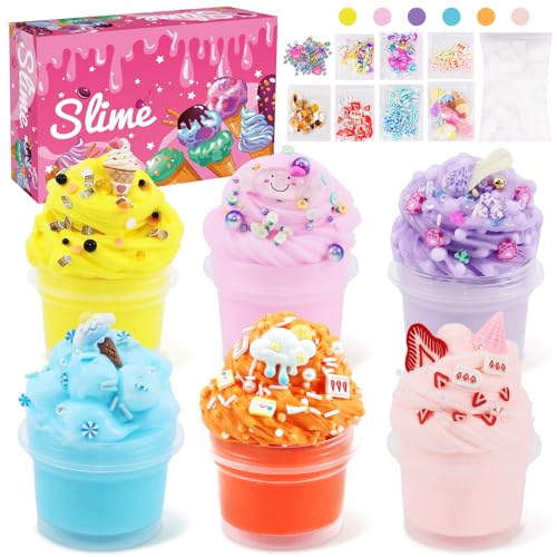 6 teiliges Fluffy Slime DIY Set,superweiches Butter-DIY-Schleim-Set,Kinder-Knetspielzeug-Geschenke, Mini-Duftschleim für Kinderpartys, Geburtstage, Halloween,mitgebsel Mädchen 6 teiliges Fluffy Slime DIY Set,superweiches Butter-DIY-Schleim-Set,Kinder-Knetspielzeug-Geschenke, Mini-Duftschleim für Kinderpartys, Geburtstage, Halloween,mitgebsel Mädchen von UAYNFY