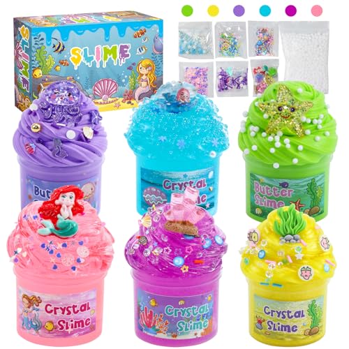 6-teiliges Meeresschleim-DIY-Set, superweiche Butter, Kinderknete, Spielzeuggeschenke, Schleim als Partygeschenk, Geburtstag, Halloween, Mädchen und Jungen 6-teiliges Meeresschleim-DIY-Set, superweiche Butter, Kinderknete, Spielzeuggeschenke, Schleim als Partygeschenk, Geburtstag, Halloween, Mädchen und Jungen von UAYNFY