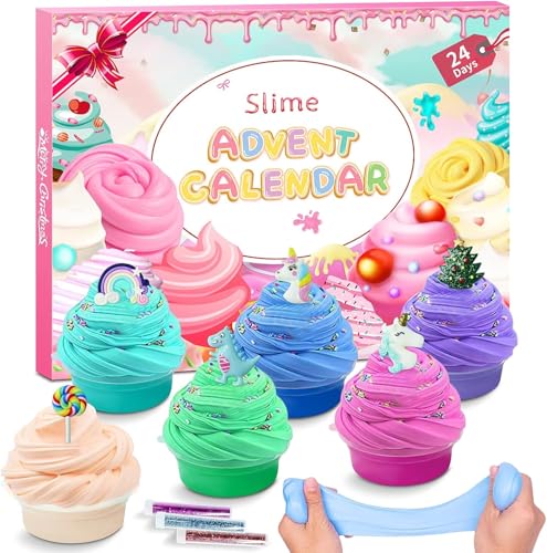 Schleim Adventskalender 2025 für Mädchen Jungen, Fluffy Slime Kinder Weihnachtskalender, Weihnachten Überraschungen Geschenk mit Unterschiedliche Textur Schleim Kit Spielzeug ab 4 5 6 7 Jahre Mädchen Schleim Adventskalender 2025 für Mädchen Jungen, Fluffy Slime Kinder Weihnachtskalender, Weihnachten Überraschungen Geschenk mit Unterschiedliche Textur Schleim Kit Spielzeug ab 4 5 6 7 Jahre Mädchen von UAYNFY