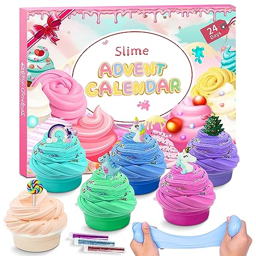 Schleim Adventskalender 2025 für Mädchen Jungen, Fluffy Slime Kinder Weihnachtskalender, Weihnachten Überraschungen Geschenk mit Unterschiedliche Textur Schleim Kit Spielzeug ab 4 5 6 7 Jahre Mädchen Schleim Adventskalender 2025 für Mädchen Jungen, Fluffy Slime Kinder Weihnachtskalender, Weihnachten Überraschungen Geschenk mit Unterschiedliche Textur Schleim Kit Spielzeug ab 4 5 6 7 Jahre Mädchen von UAYNFY