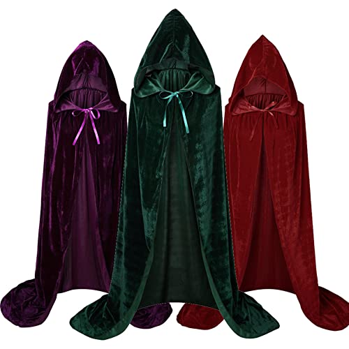 Sarah Sanderson Kapuzenumhang für Erwachsene, Schwestern, Halloween, Cosplay, Kostüm, Samtmantel, Violett, Größe XL von UAZIHEEY
