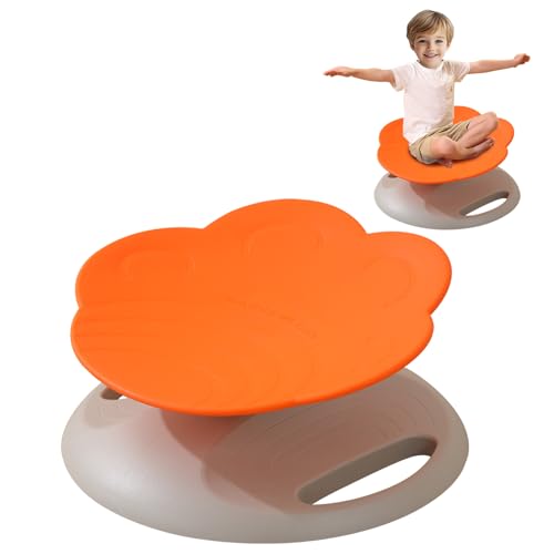 Drehstuhl für Kinder, 360°-Drehsitz, Drehhocker für Kleinkinder, Sensorische Balance - Spielzeuge für Kinder, Sensorisches Equipment für Autismus und ADHS, ideal für Zuhause, Klassenzimmer (Orange) von UBRAVOO
