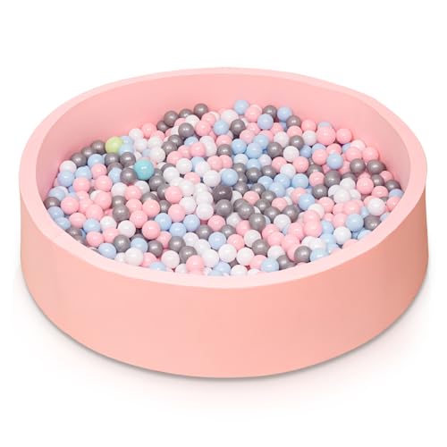 UBRAVOO Bällebad Kinder 90x30cm, Baby Bällepool für Innen und Außenbereich Mädchen und Jungen, Bälle Nicht im Lieferumfang enthalten (Rosa) von UBRAVOO