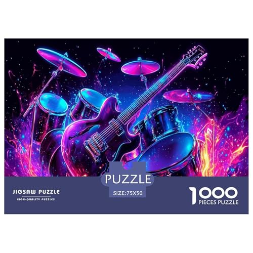 Gitarre 1000 Teile, Impossible Puzzle,Geschicklichkeitsspiel Für Die Ganze Familie, Erwachsenenpuzzle Ab 14 Jahren Puzzel 1000pcs (75x50cm) von UBZKJDEUI