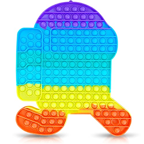 Bubble Pop Trend Spielzeug Push It Pop Fidget Toy Anti Stress Rainbow sensorisches Spielzeug, Stressabbau und Angstwerkzeuge für Kinder und Erwachsene Silikon Popper, Form:Astronaut 30 x 26 cm von UC-Express