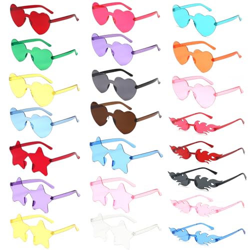 UCAMP Herz Sonnenbrille,Party Brille,22 Paar Randlose Sonnenbrillen 3-Stile/Stern/Herzförmige/Flamme,für Hochzeit Geburtstag Strand Party Halloween Foto Requisiten UCAMP Herz Sonnenbrille,Party Brille,22 Paar Randlose Sonnenbrillen 3-Stile/Stern/Herzförmige/Flamme,für Hochzeit Geburtstag Strand Party Halloween Foto Requisiten von UCAMP