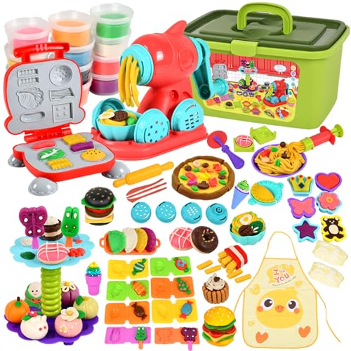 UCAMP 65 Stück Knete Dough Set für Kinder,Nudelmaschine Spielset,Knetwerkzeug für Kinder,Knete Set,Knete Zubehör,mit 12 Dosen Knete,Spielzeug Geschenk Mädchen & Junge 2-12 Jahre UCAMP 65 Stück Knete Dough Set für Kinder,Nudelmaschine Spielset,Knetwerkzeug für Kinder,Knete Set,Knete Zubehör,mit 12 Dosen Knete,Spielzeug Geschenk Mädchen & Junge 2-12 Jahre von UCAMP