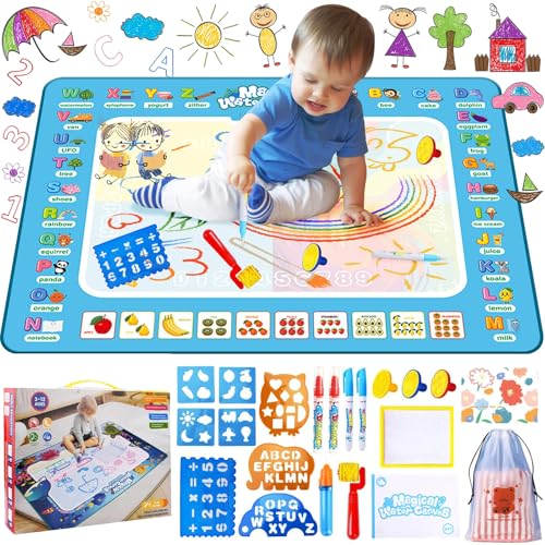 UCAMP Wasser Doodle Matte100 * 80 cm Aqua Magic Doodle Matte,Malmatte Mit Wasserstift Werkzeuge Stempe Zubehör,Aquadoodle ab 3 Jahre+ von UCAMP