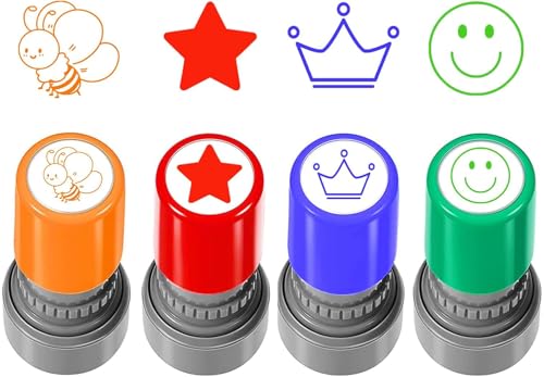 UCKriito 4 Stück Motivationsstempel Lehrerstempel, Selbstfärbende Lehrer Stempel, Belohnungsstempel Set, Bunte Cartoon Stempel Lob Siegel Ermutigung, Lehrerstempel Grundschule UCKriito 4 Stück Motivationsstempel Lehrerstempel, Selbstfärbende Lehrer Stempel, Belohnungsstempel Set, Bunte Cartoon Stempel Lob Siegel Ermutigung, Lehrerstempel Grundschule von UCKriito