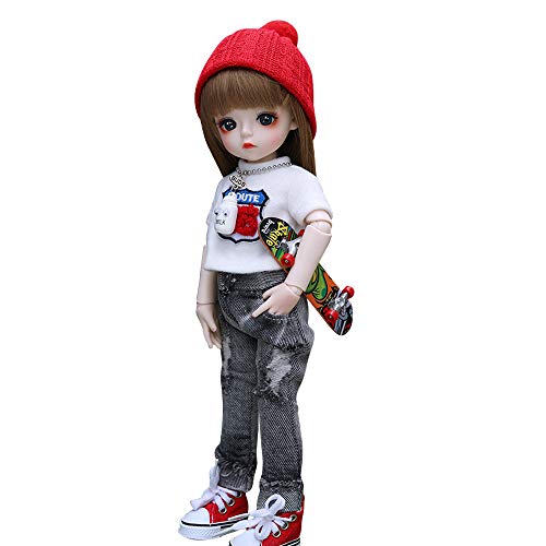 UCanaan BJD Puppe,1/6 SD Puppen 12 Inch 24 Ball Gelenkpuppe DIY Spielzeuge mit Full Set Kleidung Schuhe Perücke Kosmetik, Mädchen-Xaar von UCanaan