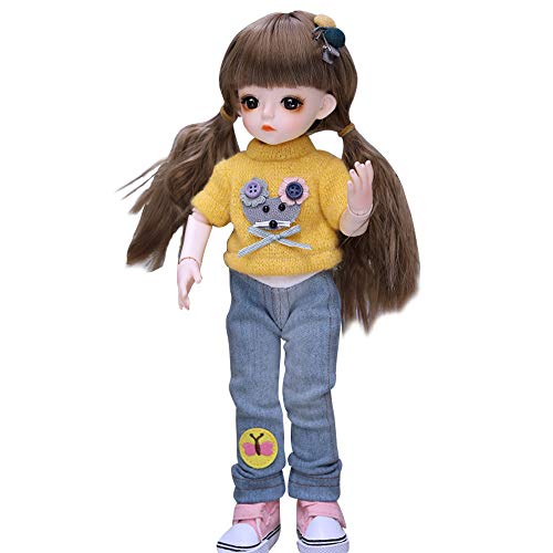 UCanaan BJD Puppe,1/6 SD Puppen 12 Inch 25 Ball Gelenkpuppe DIY Spielzeuge mit Full Set Kleidung Schuhe Perücke Kosmetik, Mädchen-JIA JIA von UCanaan