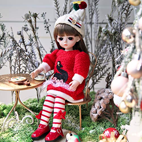 UCanaan BJD Puppe,1/6 SD Schwarze Puppen 12 Zoll 19 Kugelgelenkpuppe DIY Spielzeug mit Full Set Kleidung Schuhe Perücke Make-up, Mädchen- (Rita) von UCanaan