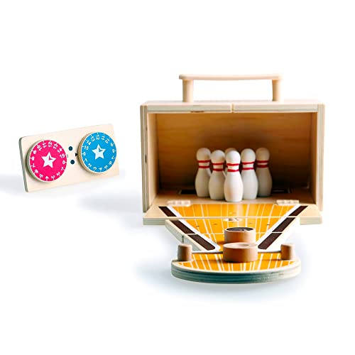 Udeas Bowling Kinder Holzspielzeug - Bunte Spielfreude ab 3 Jahren, Stabile Spielbox mit Tragegriff, 1 Bowling-Pin und 6 Kegeln, Einfach zu Sammeln Udeas Bowling Kinder Holzspielzeug - Bunte Spielfreude ab 3 Jahren, Stabile Spielbox mit Tragegriff, 1 Bowling-Pin und 6 Kegeln, Einfach zu Sammeln von Udeas