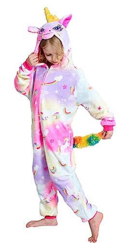 UDERUI Kinder Einhorn Einteiler Pyjama Einteiler Cosplay Kostüm Tier Nachtwäsche Mädchen und Jungen von UDERUI