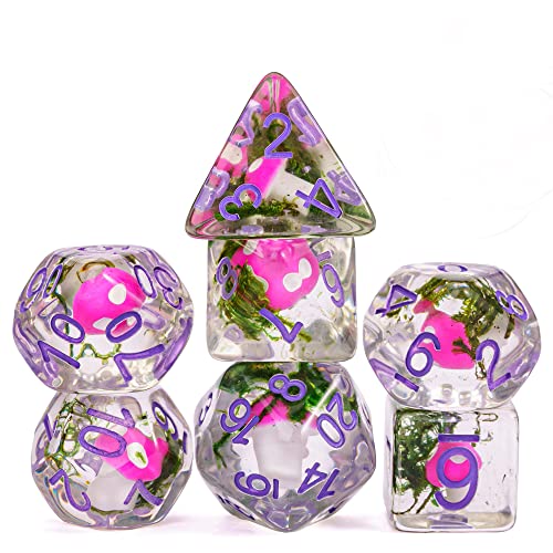 UDIXI Polyedrisches DND-Würfel-Set, D&D, gefüllt mit Pilzen und Algen, für Rollenspiele, Würfelspiele als DND, RPG, MTG, Tischspiele (Seetang), 7-teilig von UDIXI