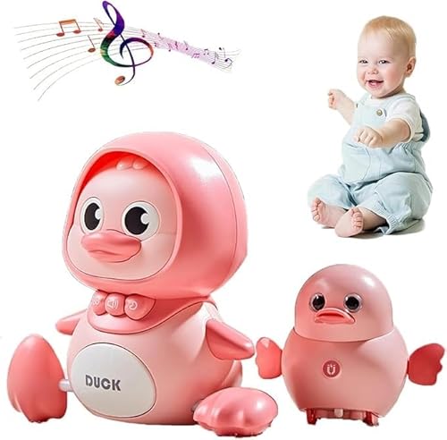 Tummy Time Duck-Familienspielzeug, laufende Ente mit Baby-Enten, 3er-Pack schwingende Enten-Bauchzeit, Babyspielzeug 6–12 Monate, mehrere Modi, leuchtendes und kriechendes Enten-Bauchzeitspielzeug(Duc von UDNDASBE