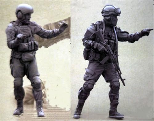UDNDASBE 1/35 Europäisches Kommando Soldat Resin Modellbausatz Unbemalter und unmontierter Soldat Resin Modellbausatz (2 Figuren) // I9x7J10 von UDNDASBE