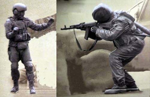 UDNDASBE 1/35 Europäisches Kommando Soldat Resin Modellbausatz Unbemalter und unmontierter Soldat Resin Modellbausatz (2 Figuren) // I9x7J11 von UDNDASBE