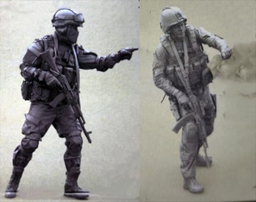 UDNDASBE 1/35 Europäisches Kommando Soldat Resin Modellbausatz Unbemalter und unmontierter Soldat Resin Modellbausatz (2 Figuren) // I9x7J15 von UDNDASBE