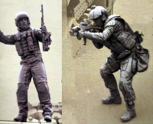 UDNDASBE 1/35 Europäisches Kommando Soldat Resin Modellbausatz Unbemalter und unmontierter Soldat Resin Modellbausatz (2 Figuren) // I9x7J18 von UDNDASBE