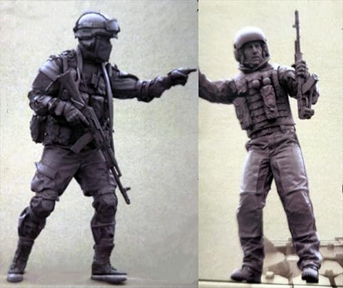UDNDASBE 1/35 Europäisches Kommando Soldat Resin Modellbausatz Unbemalter und unmontierter Soldat Resin Modellbausatz (2 Figuren) // I9x7J19 von UDNDASBE