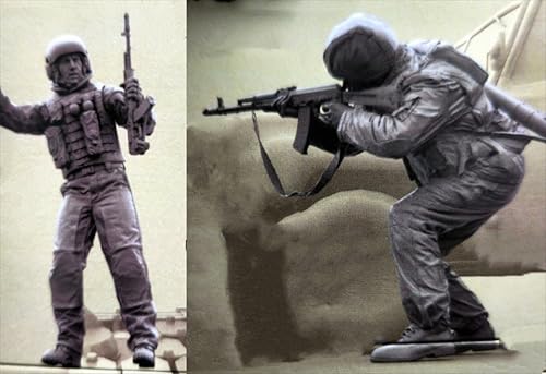 UDNDASBE 1/35 Europäisches Kommando Soldat Resin Modellbausatz Unbemalter und unmontierter Soldat Resin Modellbausatz (2 Figuren) // I9x7J20 von UDNDASBE