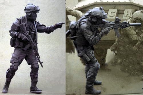 UDNDASBE 1/35 Europäisches Kommando Soldat Resin Modellbausatz Unbemalter und unmontierter Soldat Resin Modellbausatz (2 Figuren) // I9x7J27 von UDNDASBE