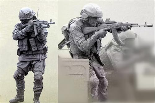 UDNDASBE 1/35 Europäisches Kommando Soldat Resin Modellbausatz Unbemalter und unmontierter Soldat Resin Modellbausatz (2 Figuren) // I9x7J38 von UDNDASBE