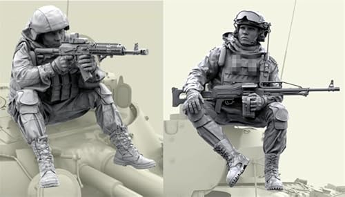 UDNDASBE 1/35 Europäisches Kommando Soldat Resin Modellbausatz Unbemalter und unmontierter Soldat Resin Modellbausatz (2 Figuren) // I9x7J40 von UDNDASBE