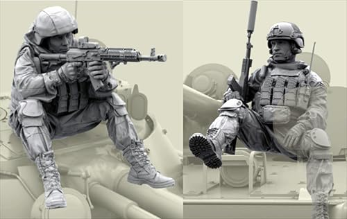 UDNDASBE 1/35 Europäisches Kommando Soldat Resin Modellbausatz Unbemalter und unmontierter Soldat Resin Modellbausatz (2 Figuren) // I9x7J41 von UDNDASBE