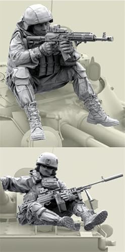 UDNDASBE 1/35 Europäisches Kommando Soldat Resin Modellbausatz Unbemalter und unmontierter Soldat Resin Modellbausatz (2 Figuren) // I9x7J43 von UDNDASBE