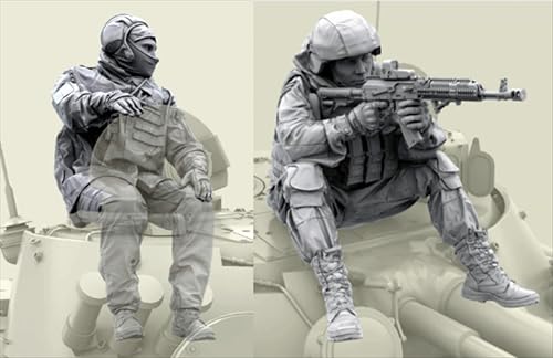 UDNDASBE 1/35 Europäisches Kommando Soldat Resin Modellbausatz Unbemalter und unmontierter Soldat Resin Modellbausatz (2 Figuren) // I9x7J46 von UDNDASBE