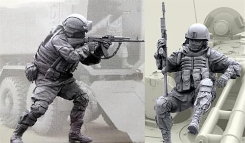 UDNDASBE 1/35 Europäisches Kommando Soldat Resin Modellbausatz Unbemalter und unmontierter Soldat Resin Modellbausatz (2 Figuren) // I9x7J52 von UDNDASBE