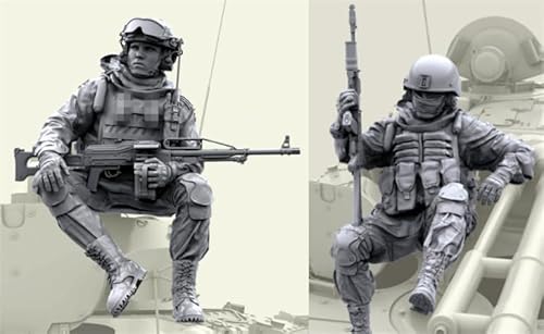 UDNDASBE 1/35 Europäisches Kommando Soldat Resin Modellbausatz Unbemalter und unmontierter Soldat Resin Modellbausatz (2 Figuren) // I9x7J59 von UDNDASBE