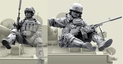 UDNDASBE 1/35 Europäisches Kommando Soldat Resin Modellbausatz Unbemalter und unmontierter Soldat Resin Modellbausatz (2 Figuren) // I9x7J64 von UDNDASBE