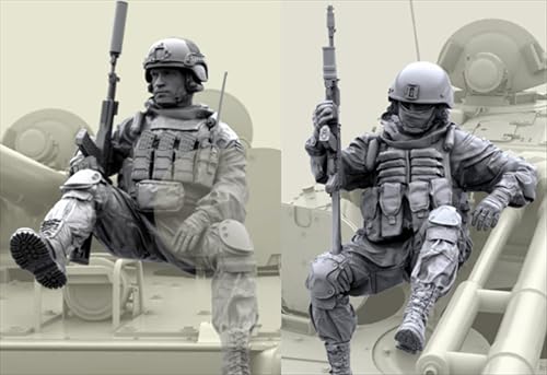 UDNDASBE 1/35 Europäisches Kommando Soldat Resin Modellbausatz Unbemalter und unmontierter Soldat Resin Modellbausatz (2 Figuren) // I9x7J65 von UDNDASBE