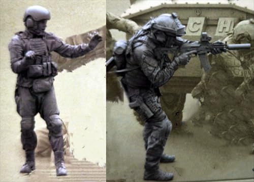 UDNDASBE 1/35 Europäisches Kommando Soldat Resin Modellbausatz Unbemalter und unmontierter Soldat Resin Modellbausatz (2 Figuren) // I9x7J7 von UDNDASBE